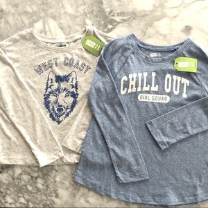 Set of 2 Crazy 8 long sleeve girls tees size S 5/6